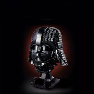 sci‑fi villain helmet building blocks front view display