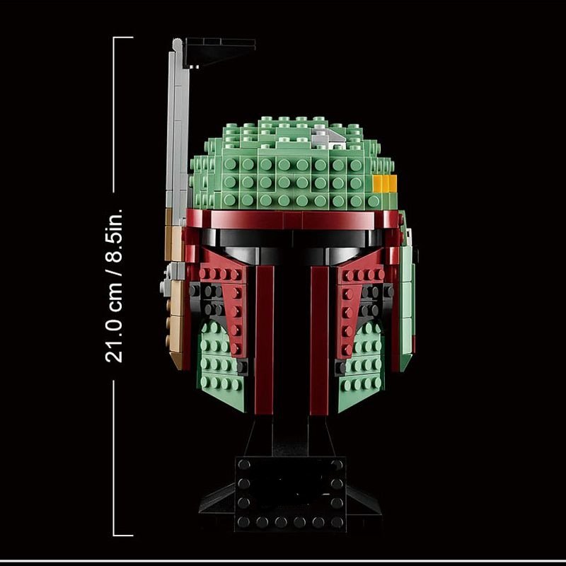 sci-fi bounty hunter helmet building blocks front view
