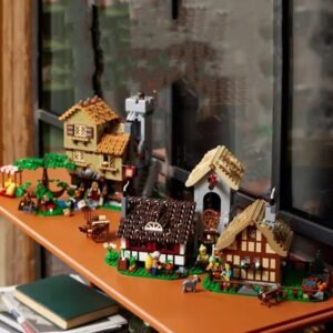 Medieval Market Square Micro Building Blocks Set (3,304 Pieces) – MOC‑Style Architecture Display Model