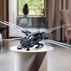 futuristic aircraft building block set side angle view