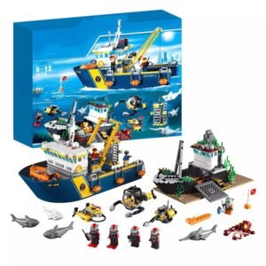 deep-sea exploration research ship building block set completed model