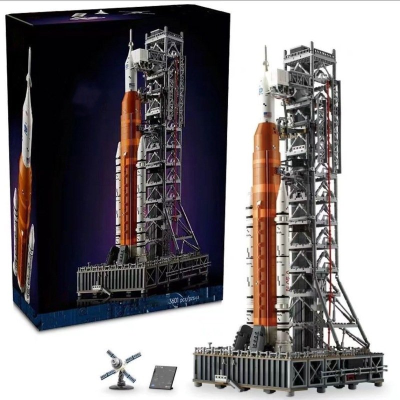 space launch rocket building blocks front view