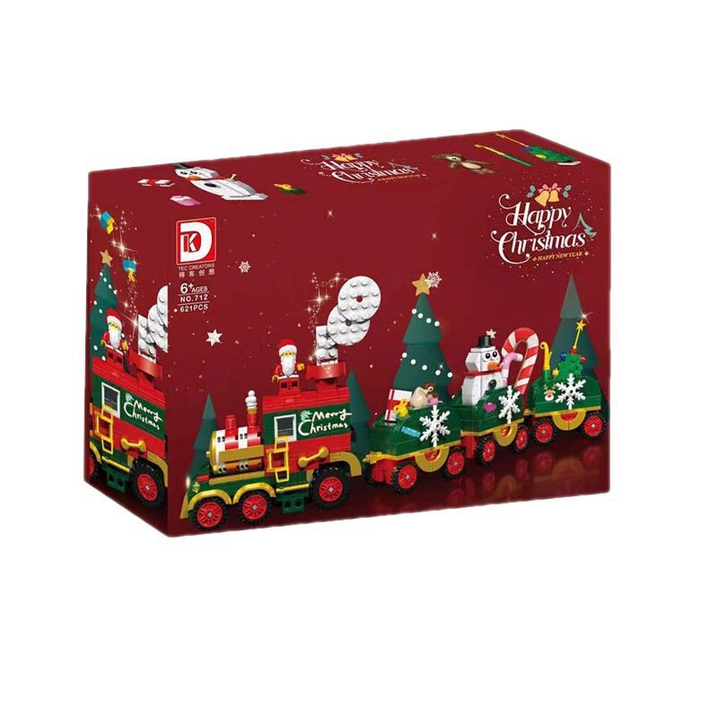 Santa Christmas train mini building blocks holiday display