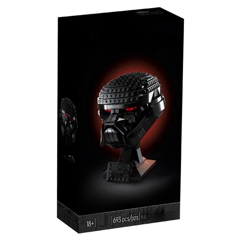 sci-fi helmet building blocks front view display