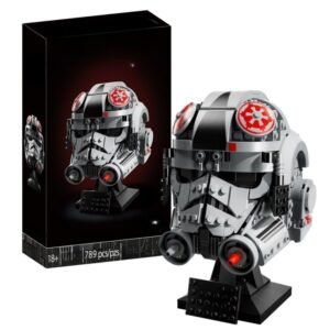 Sci‑Fi Pilot Helmet Building Blocks Display Model front view completed